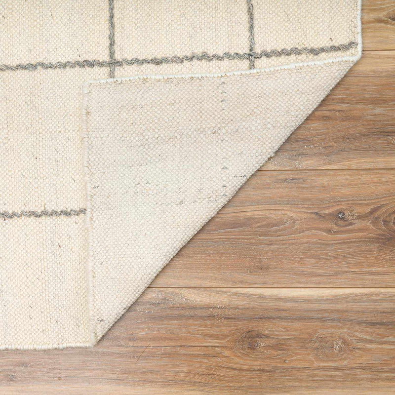 Tieve Black & White Grid Wool Rug