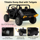 12V 2-Seater Kids Ride On Dump Truck with Dump Bed and Shovel by LJGDeals