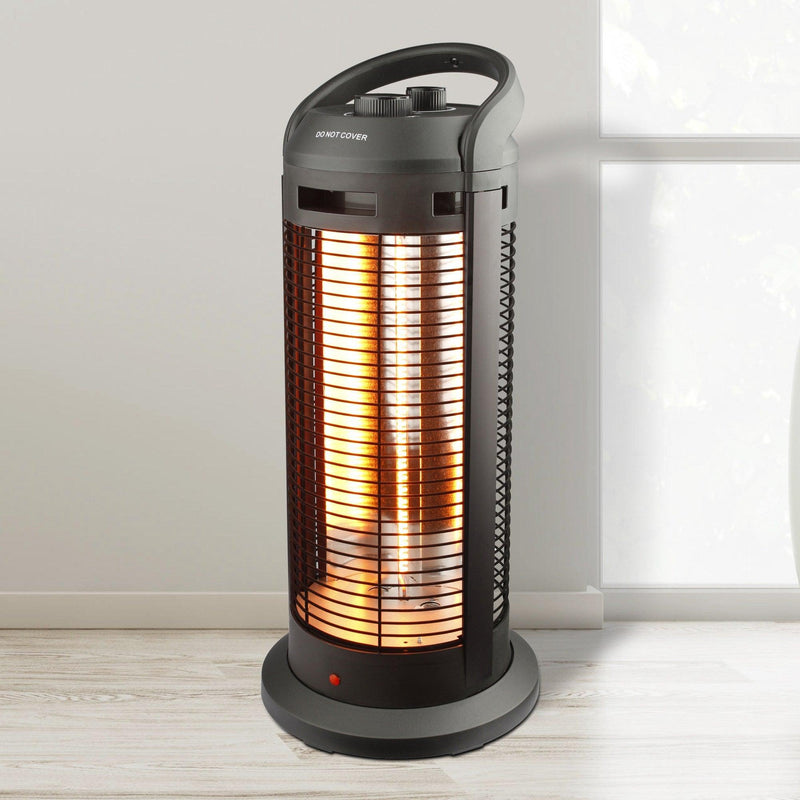 Portable Electric Space Heater with Thermostat 1500W Safe and Quiet Room Heater 2 Heat Settings, Overheat and Tip-Over Protection, for Office Room Indoor Use, Black