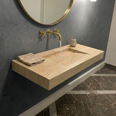 Handmade Custom Travertine Sink  odel TR059