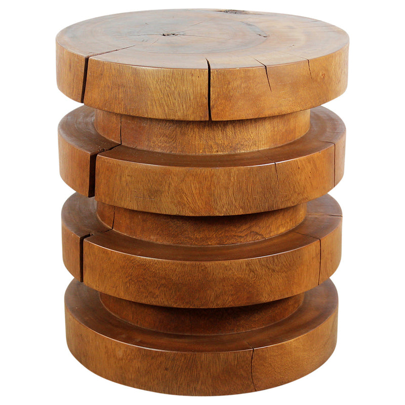 Haussmann® Wood Towering Rings Table 18 in DIA x 20 in H Walnut Oil