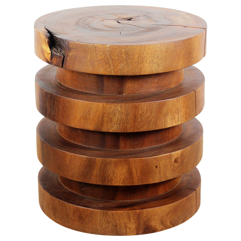 Haussmann® Wood Towering Rings Table 18 in DIA x 20 in H Walnut Oil