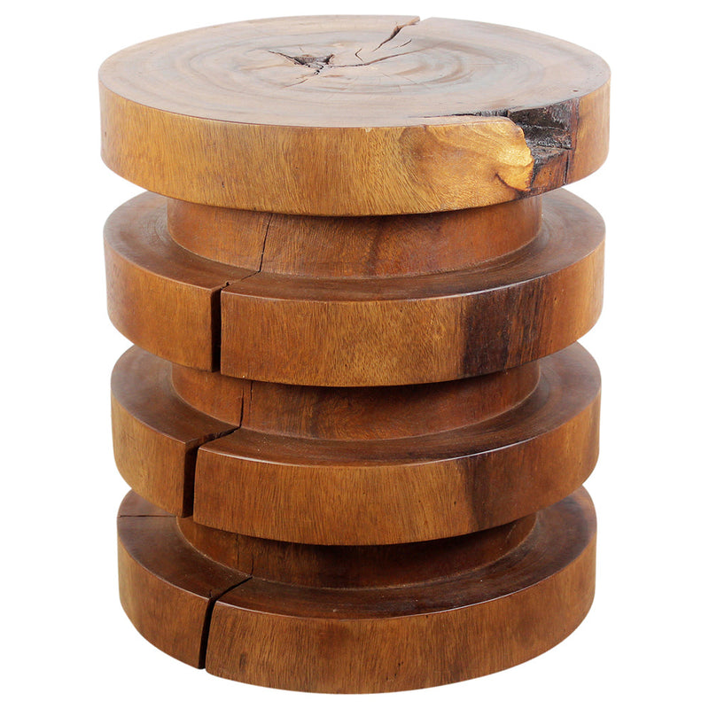 Haussmann® Wood Towering Rings Table 18 in DIA x 20 in H Walnut Oil