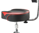 GRIFFIN Drum Throne with Backrest Support | Saddle Style Padded Leather Drummer Motorcycle Biker Seat | Swivel Adjustable Height Music Drum Chair | Musicians Guitar Stool | Percussion Tractor Top