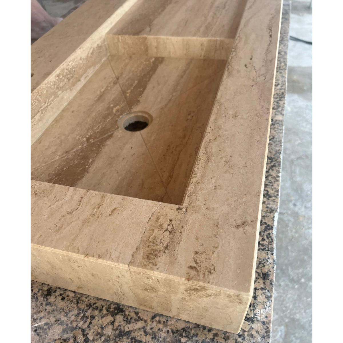 Handcrafted Travertine Stone Sink - Natural Warm Earthy Artisan, photo 10 of 10