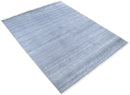 Blue and Grey Modern Hand Knotted Wool Viscose Blend Area Rug 8x10