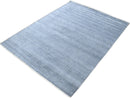 Modern Solid Design Blue Hand Knotted Wool 8x10 Area Rug