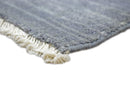 Blue and Grey Modern Hand Knotted Wool Viscose Blend Area Rug 8x10