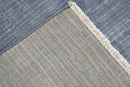 Modern Solid Design Blue Hand Knotted Wool 8x10 Area Rug