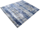 Hand knotted 8x10 Modern Abstract Blue Bamboo Silk Area Rug