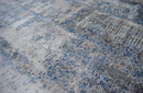 Abstract Handmade Silver and Blue Bamboo Silk 8x10 Area Rug | TRD1689810