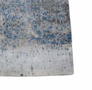 Modern Gray Blue Abstract Bamboo Silk Area Rug 8x10 Hand Knotted