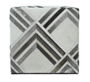 Contemporary Black and White Leather Pouf