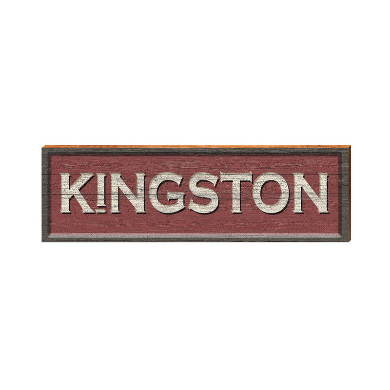 Kingston Red White Sign | Real Wood Art Print