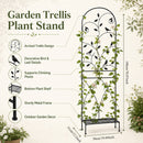 71in H Black Metal Garden Trellis Plant Stand for Climbing Plants