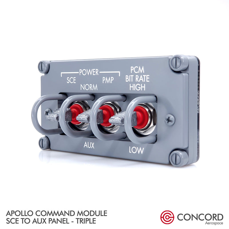 APOLLO COMMAND MODULE TRIPLE SWITCH PANEL - SCE to AUX