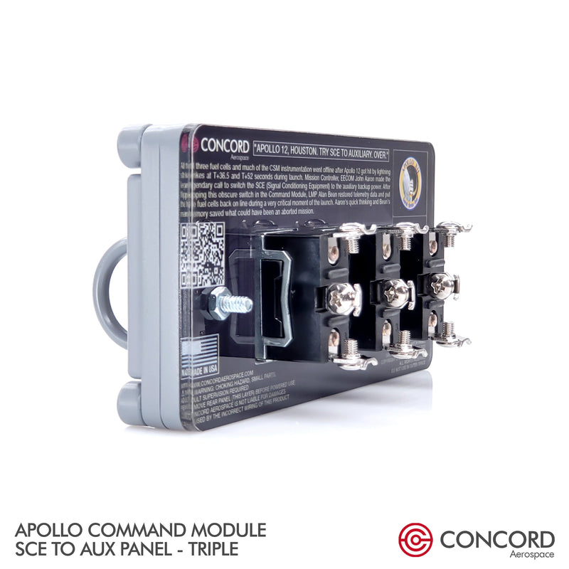 APOLLO COMMAND MODULE TRIPLE SWITCH PANEL - SCE to AUX