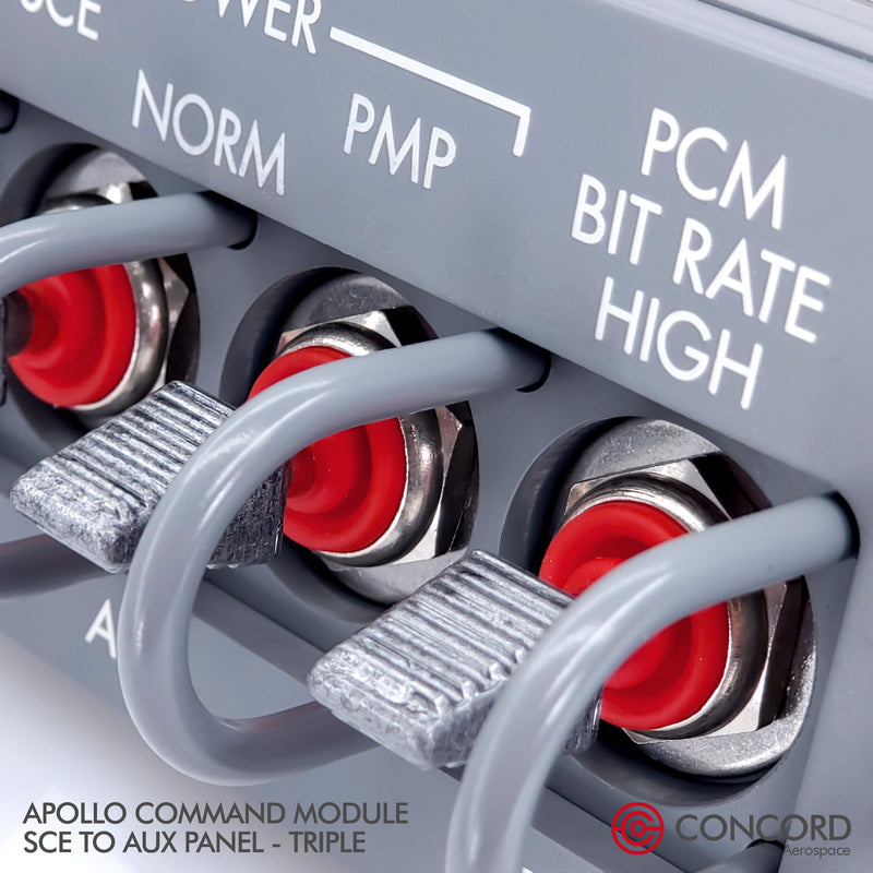 APOLLO COMMAND MODULE TRIPLE SWITCH PANEL - SCE to AUX