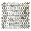 White 12x12 Polished Penny round Calacatta Gold Marble Mosaic Tile (5 pack, 5 sq ft/case)