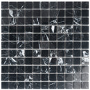 Black 12x12 Polished Nero Marquina Square Mosaic Tile (5 pack, 5 sq ft/case) - Sample