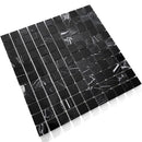 Black 12x12 Polished Nero Marquina Square Mosaic Tile (5 pack, 5 sq ft/case) - Sample