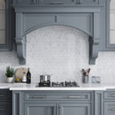 Eastern White Bardiglio 10x11 Polished Floral Marble Mosaic Tile (5 pack, 3.85 sq ft/case)