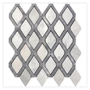 Soft White Charcoal Gray 11x11 Polished Diamond Stone Mosaic Tile (5 pack, 4.2 sq ft/case)