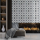 Soft White Smoky Gray 12x12 Polished Floral Marble Mosaic Tile (5 pack, 4.83 sq ft/case) - Sample