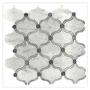 Soft White Gray 12x12 Polished Arabesque Stone Mosaic Tile (5 pack, 4.83 sq ft/case)