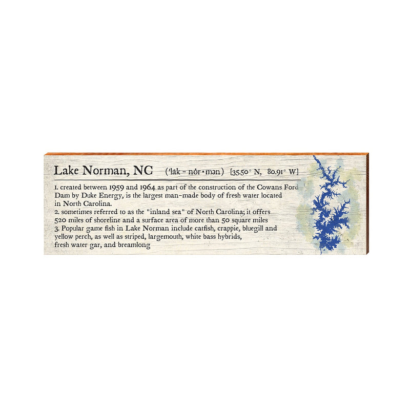 Lake Norman North Carolina Definition Sign | Real Wood Art Print