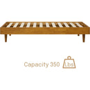 Twin size Mid-Century Modern Platform Bed Frame in Light Wood Finish