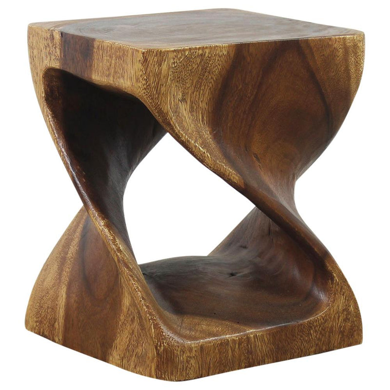 Haussmann® Original Wood Twist Stool 10 in SQ x 12 in High Walnut Oil