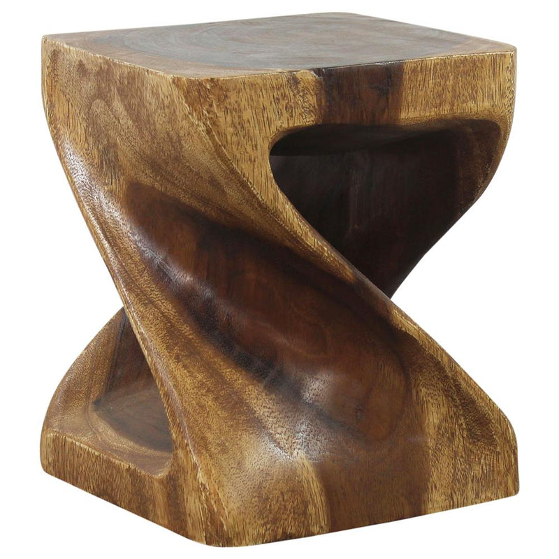 Haussmann® Original Wood Twist Stool 10 in SQ x 12 in High Walnut Oil