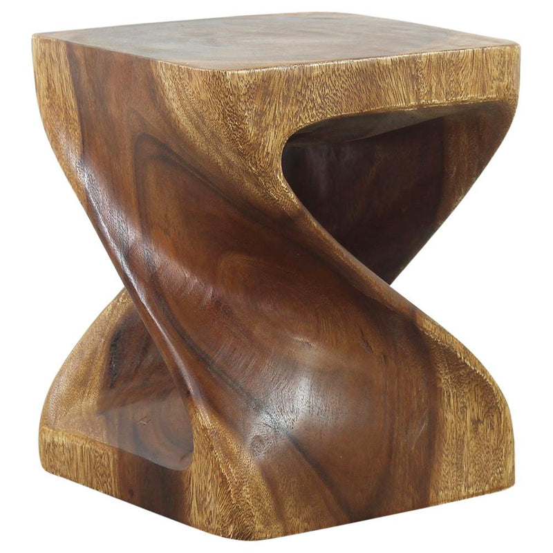 Haussmann® Original Wood Twist Stool 10 in SQ x 12 in High Walnut Oil