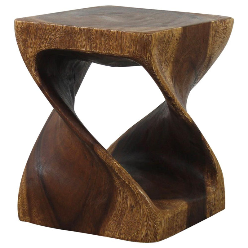 Haussmann® Original Wood Twist Stool 10 in SQ x 12 in High Walnut Oil