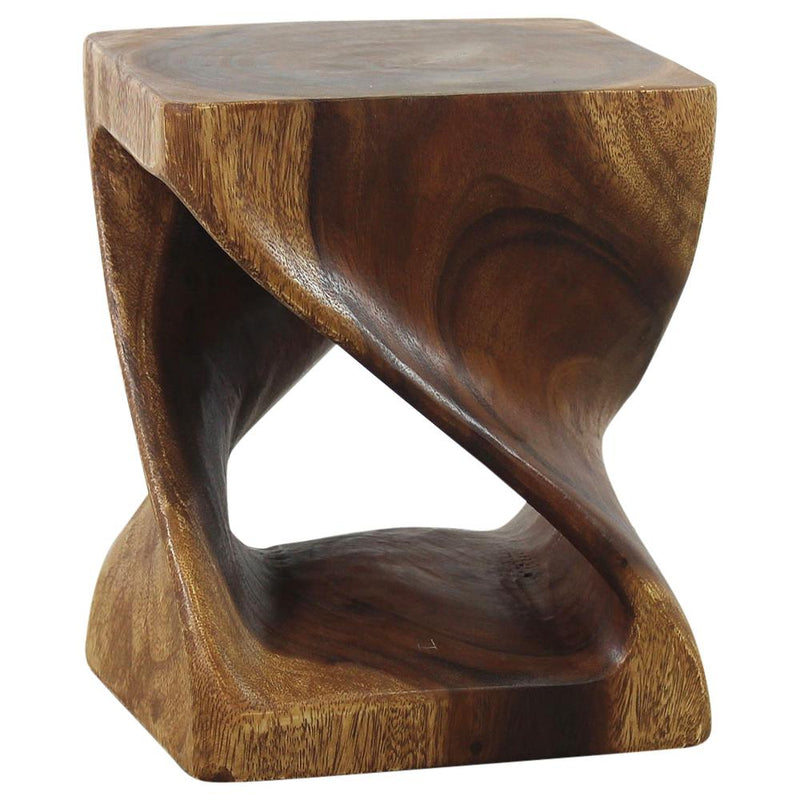 Haussmann® Original Wood Twist Stool 10 in SQ x 12 in High Walnut Oil