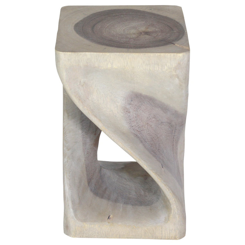 Haussmann® Original Wood Twist Stool 10 X 10 X 16 In High Grey Oil