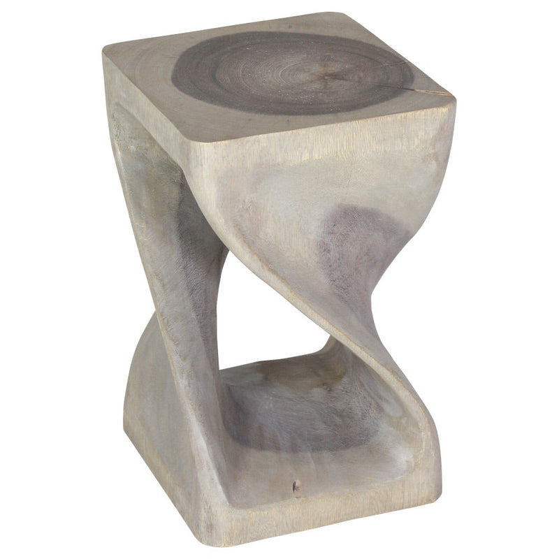 Haussmann® Original Wood Twist Stool 10 X 10 X 16 In High Grey Oil