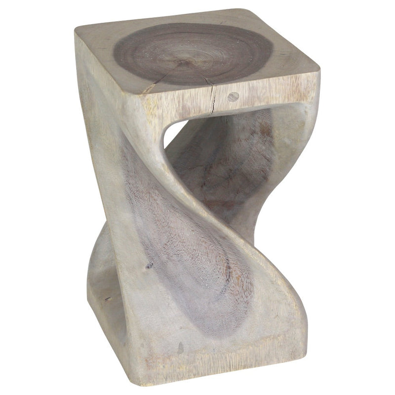 Haussmann® Original Wood Twist Stool 10 X 10 X 16 In High Grey Oil