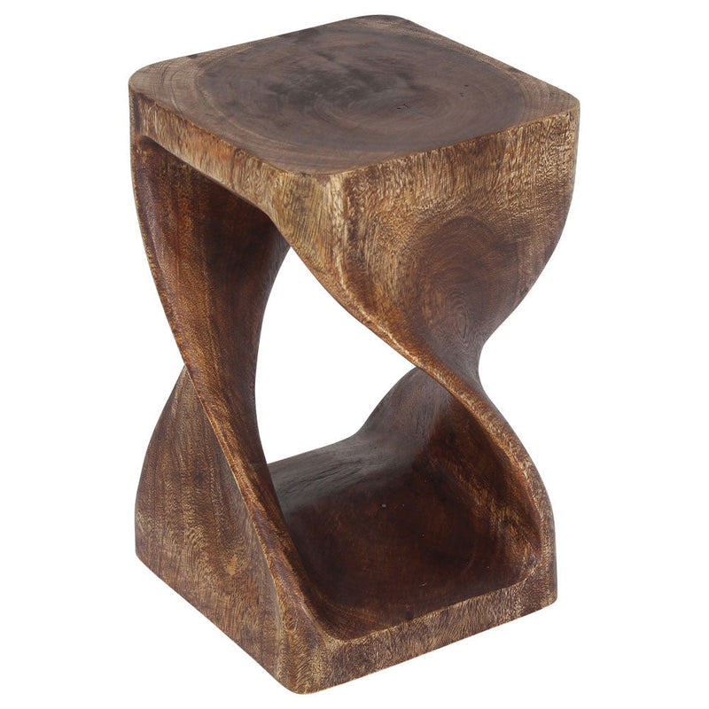 Haussmann® Original Wood Twist Stool 10 X 10 X 16 In High Mocha Oil