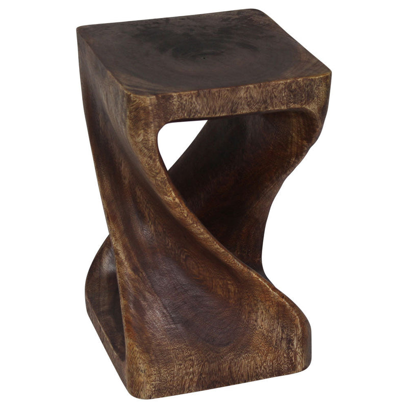 Haussmann® Original Wood Twist Stool 10 X 10 X 16 In High Mocha Oil