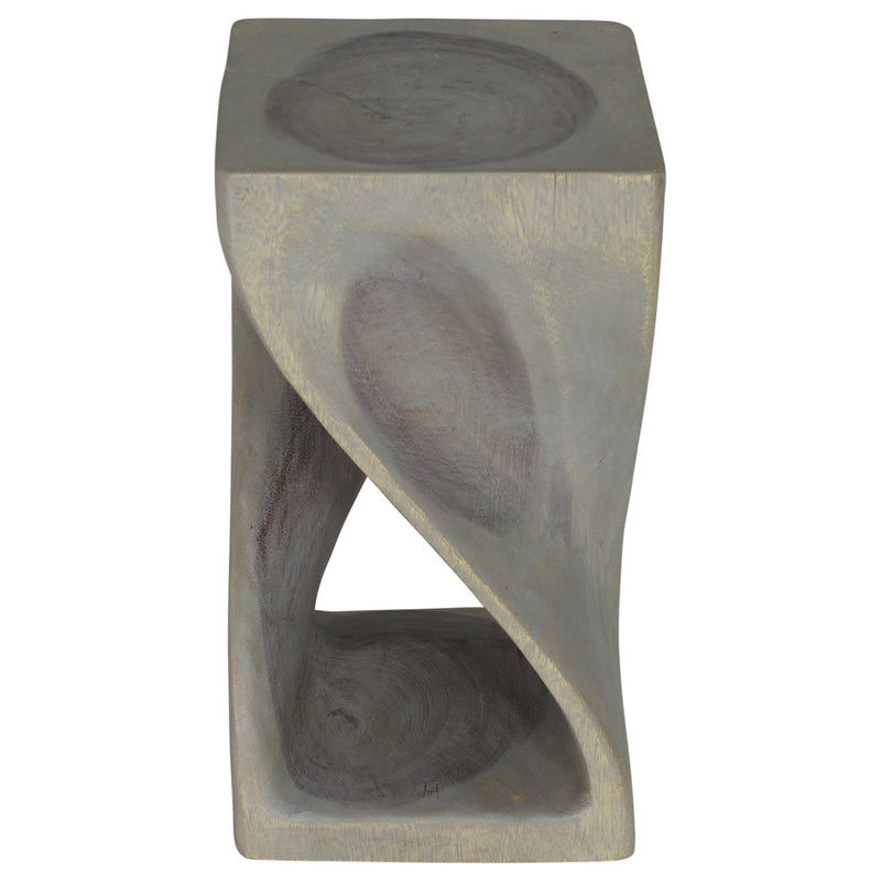 Haussmann® Original Wood Twist Stool 10 X 10 X 18 In High Grey Oil