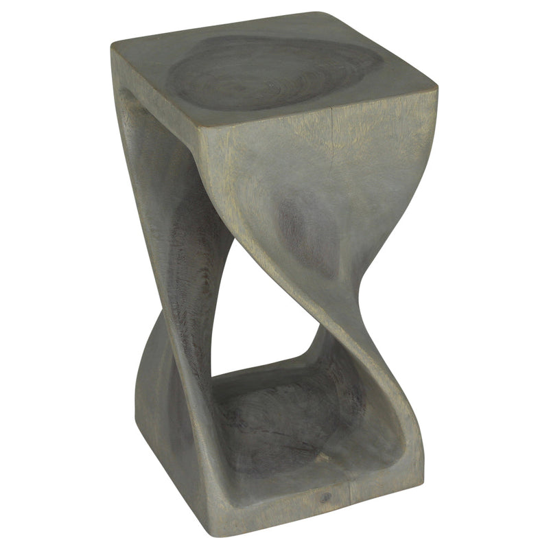 Haussmann® Original Wood Twist Stool 10 X 10 X 18 In High Grey Oil