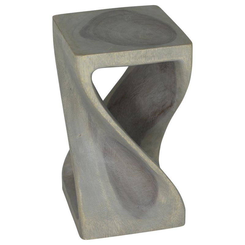 Haussmann® Original Wood Twist Stool 10 X 10 X 18 In High Grey Oil