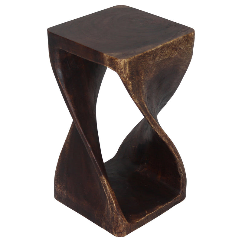 Haussmann® Original Wood Twist Stool 10 X 10 X 18 In High Mocha Oil