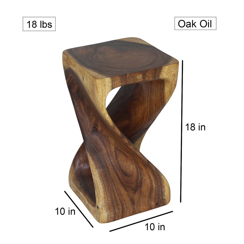 Haussmann® Original Wood Twist Stool 10 X 10 X 18 In High Oak Oil