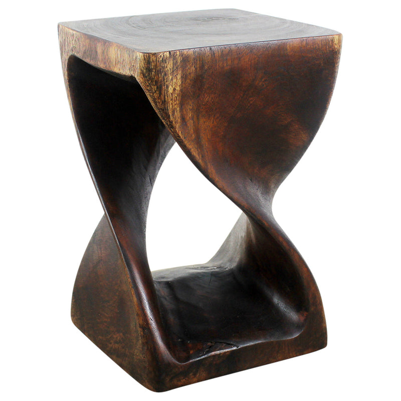 Haussmann® Original Wood Twist Stool 12 X 12 X 18 In High Mocha Oil