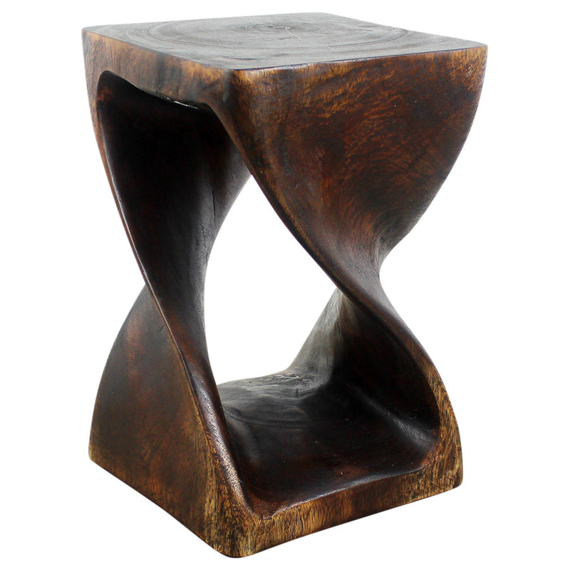 Haussmann® Original Wood Twist Stool 12 X 12 X 18 In High Mocha Oil