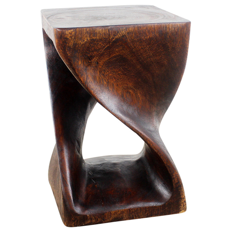 Haussmann® Original Wood Twist Stool 12 X 12 X 18 In High Mocha Oil