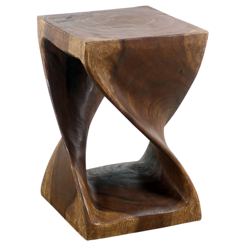 Haussmann® Original Wood Twist Stool 12 X 12 X 18 In High Walnut Oil